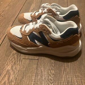 New Balance Brown and White Athletic Shoes